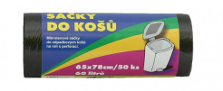 Sáčky do koše H. 65x78cm 60l síla 0,010mm černý 50ks foto